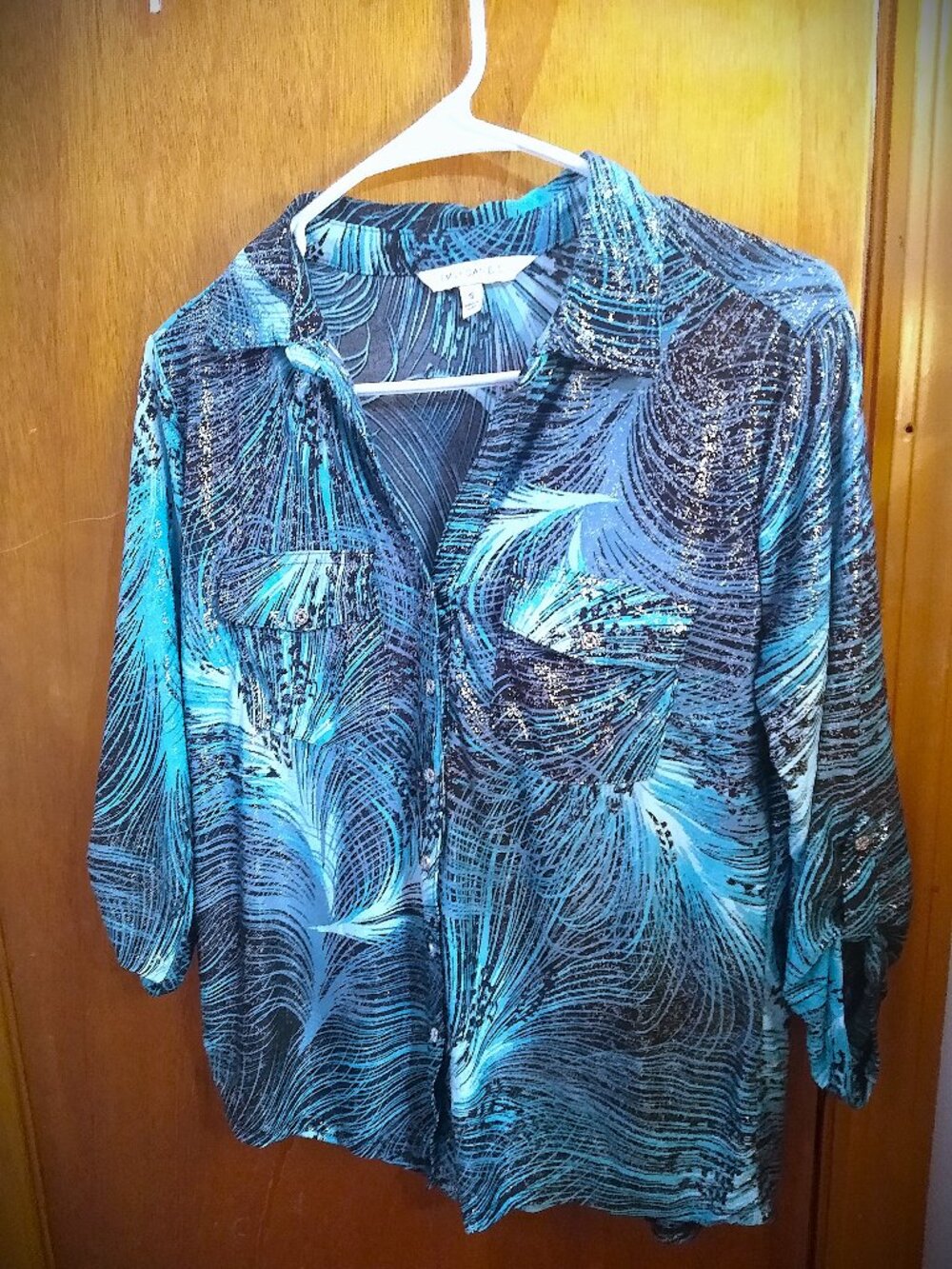 Multi-shade Blue Blouse, Emily Daniels, size small